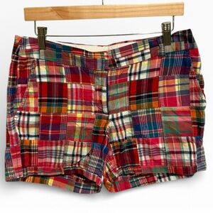 J. Crew Colorful City Fit Madras Plaid Women's Shorts - Size 8